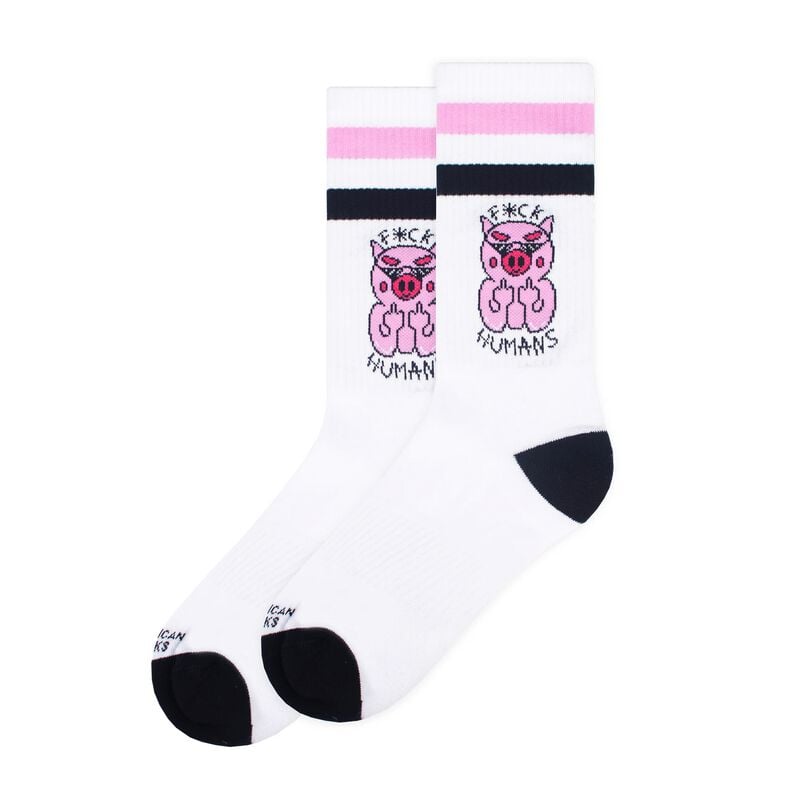 Chaussettes  de American Socks - F*ck Humans - Mid High - Standard - pour Unisexe - blanc - American Socks
