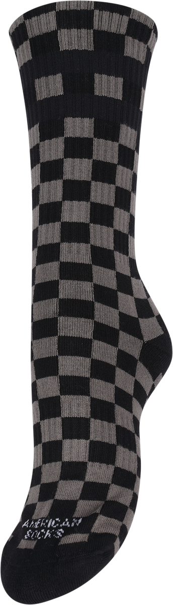 Chaussettes  de American Socks - Checkerboard B/G - Mid High - Standard - pour Unisexe - noir/gris - American Socks - View 2