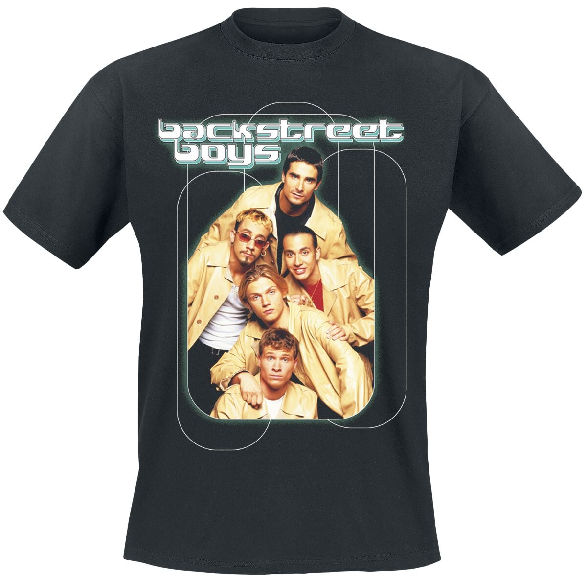 T-Shirt Manches courtes  de Backstreet Boys - Retro Green - L à XXL - pour Homme - noir - Backstreet Boys