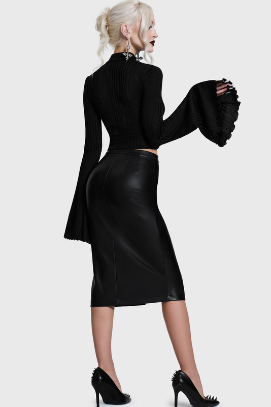 T-shirt manches longues Gothic de KIHILIST by KILLSTAR - Noir Cut Out Top - XS à 4XL - pour Femme - noir - KIHILIST by KILLSTAR - View 2