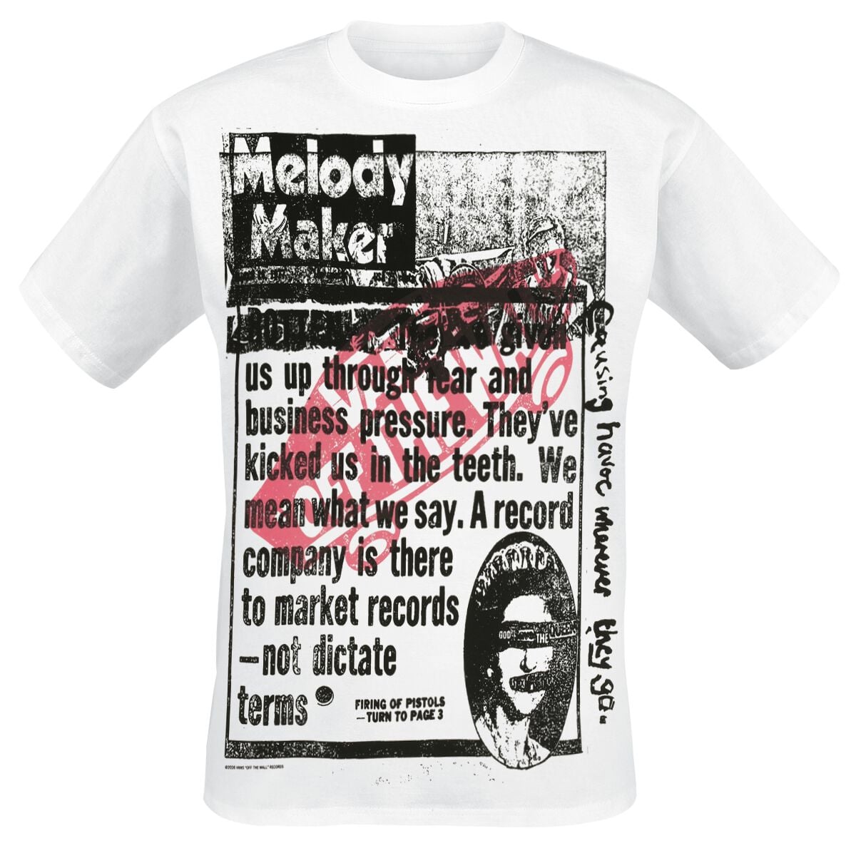 T-Shirt Manches courtes  de Vans - Sex Pistols Read All About It SS Tee - S à XXL - pour Homme - blanc - Vans