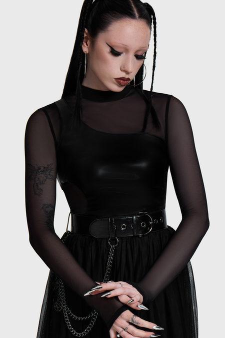 Body Gothic de KIHILIST by KILLSTAR - Cyber Bodysuit - XS à 4XL - pour Femme - noir - KIHILIST by KILLSTAR - View 2