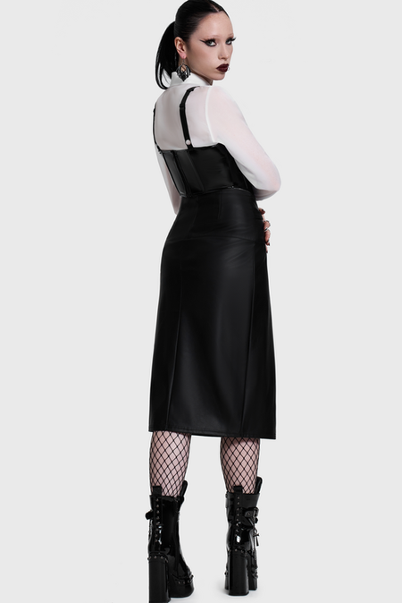 Jupe mi-longue Gothic de KIHILIST by KILLSTAR - Noir Ruin Split Midi Skirt - XS à 4XL - pour Femme - noir - KIHILIST by KILLSTAR - View 2