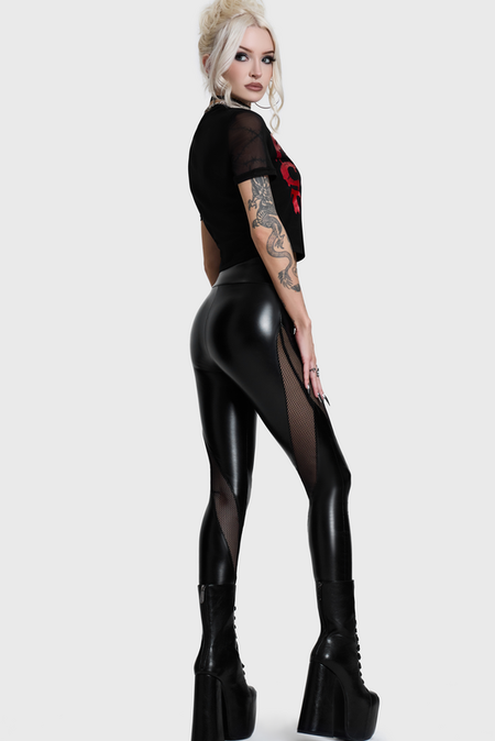 Legging Gothic de KIHILIST by KILLSTAR - Cyber Leggings - XS à 4XL - pour Femme - noir - KIHILIST by KILLSTAR - View 2
