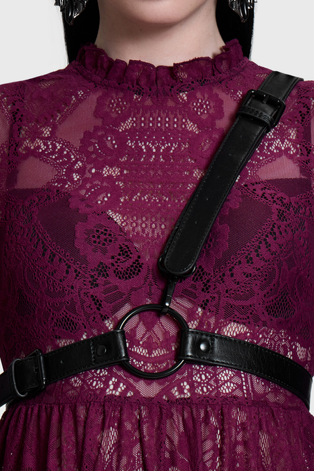 Ceinture Gothic de KIHILIST by KILLSTAR - Shadow O Ring Harness - pour Femme - noir - KIHILIST by KILLSTAR - View 2