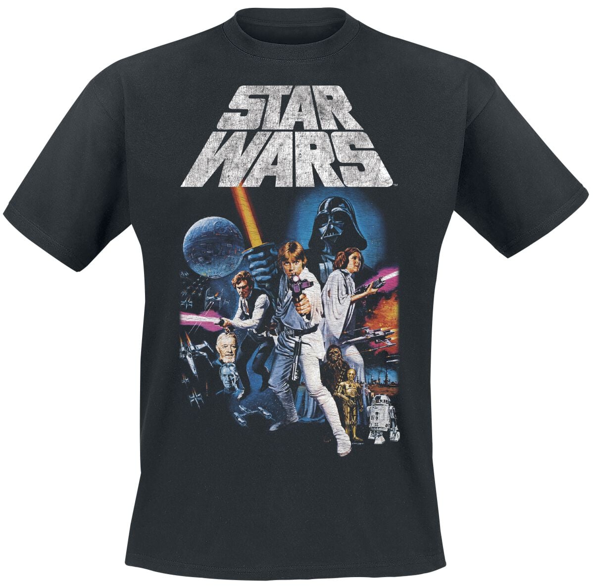 T-Shirt Manches courtes Disney de Star Wars - Poster Vintage - S à XXL - pour Homme - noir - Star Wars