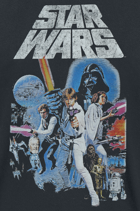 T-Shirt Manches courtes Disney de Star Wars - Poster Vintage - S à XXL - pour Homme - noir - Star Wars - View 2