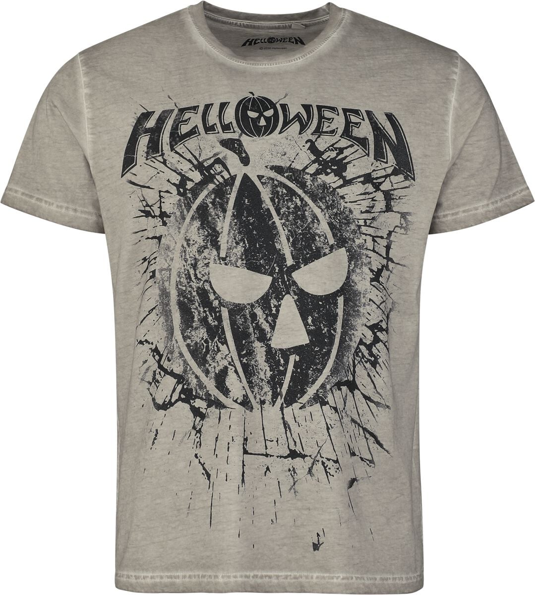 T-Shirt Manches courtes  de Helloween - Broken Pumkin - S à 3XL - pour Homme - gris - Helloween