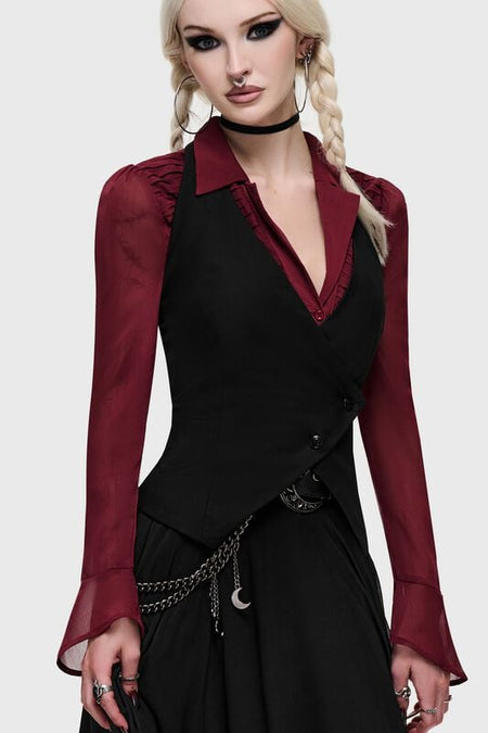 Veste Sans Manches Gothic de KIHILIST by KILLSTAR - Witchmarked Waistcoat - XS à 4XL - pour Femme - noir - KIHILIST by KILLSTAR