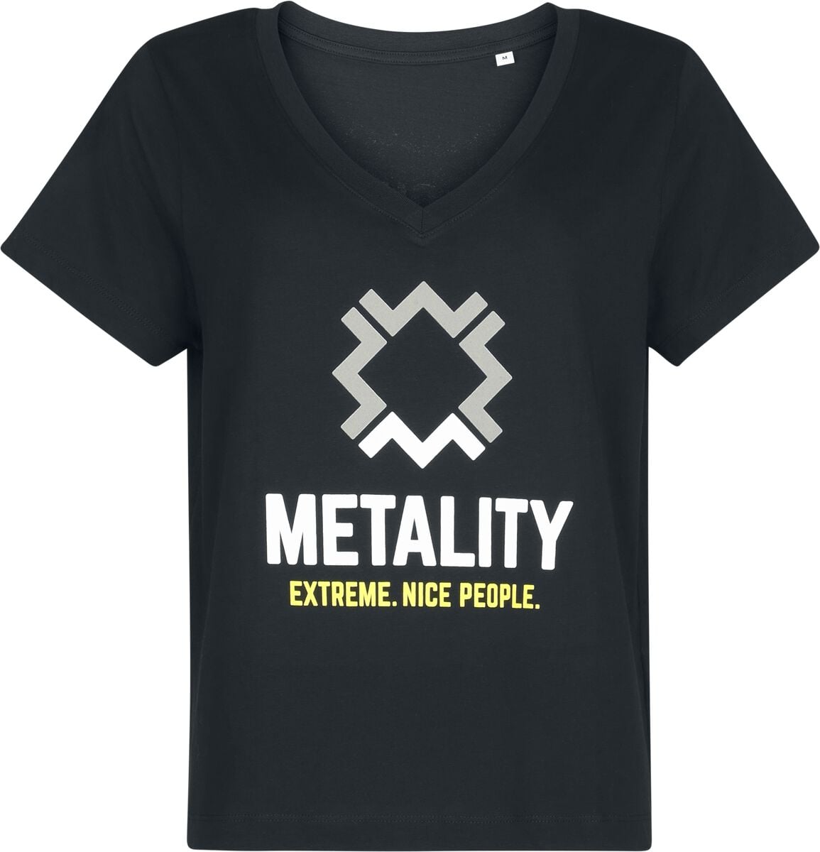 T-Shirt Manches courtes  de Metality - Girl V-Neck - S à XXL - pour Femme - noir - Metality
