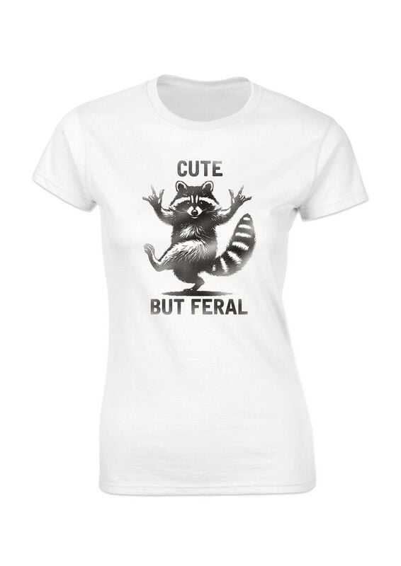 T-Shirt Manches courtes Fun de Goodie Two Sleeves - Cute But Feral - S à XXL - pour Femme - blanc - Goodie Two Sleeves