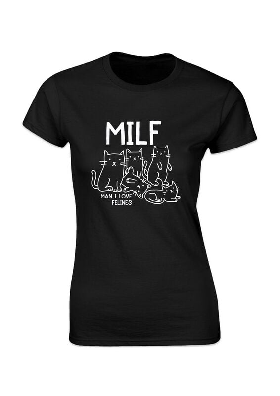 T-Shirt Manches courtes Fun de Goodie Two Sleeves - Man I Love Felines - S à XXL - pour Femme - noir - Goodie Two Sleeves