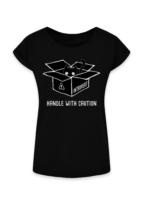 T-Shirt Manches courtes Fun de Goodie Two Sleeves - Introvert Cat - S à XXL - pour Femme - noir - Goodie Two Sleeves
