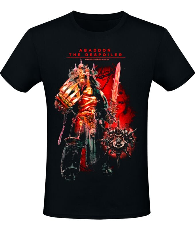 T-Shirt Manches courtes Gaming de Warhammer 40.000 - Abaddon The Despoiler - S à XXL - pour Homme - noir - Warhammer 40.000