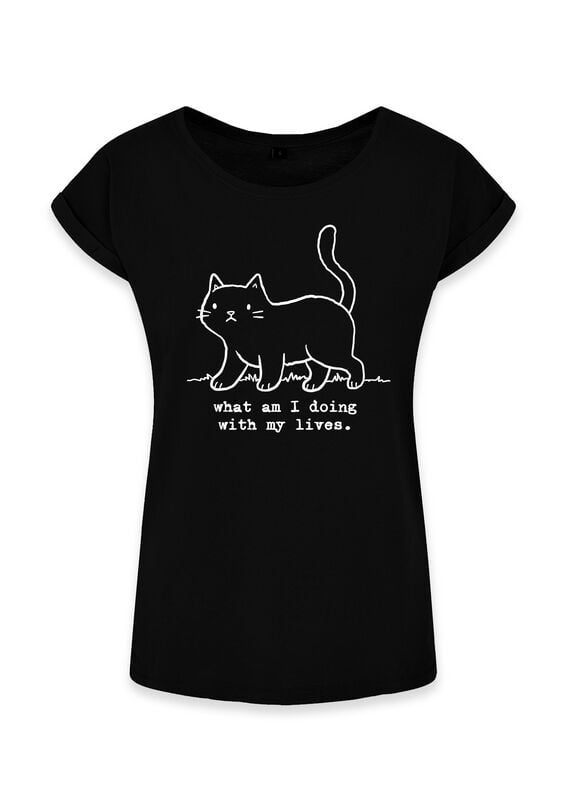 T-Shirt Manches courtes Fun de Goodie Two Sleeves - What Am I Doing With My Lives - S à XXL - pour Femme - noir - Goodie Two Sleeves