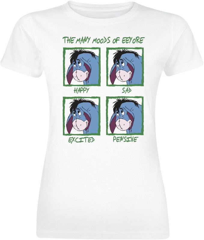 T-Shirt Manches courtes Disney de Winnie L'Ourson - The Many Moods Of Eeyore - S à XXL - pour Femme - blanc - Winnie L'Ourson