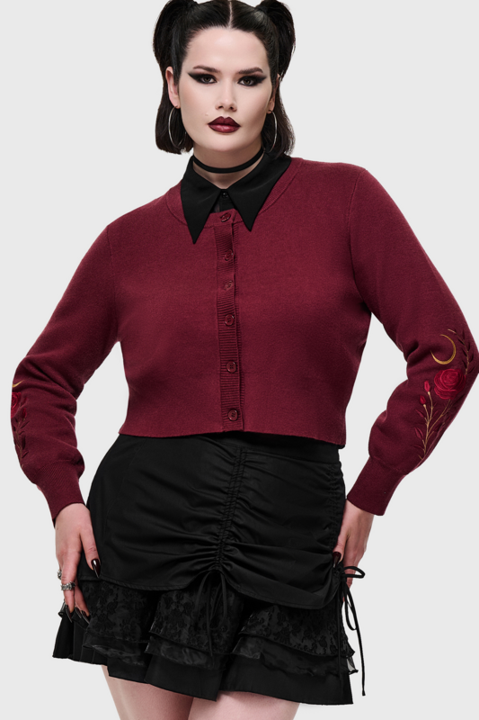Gilets & Ponchos Gothic de Killstar - What Darkness Returns - Hexa Knitted Cardigan - XS à 4XL - pour Femme - rouge - Killstar - View 2
