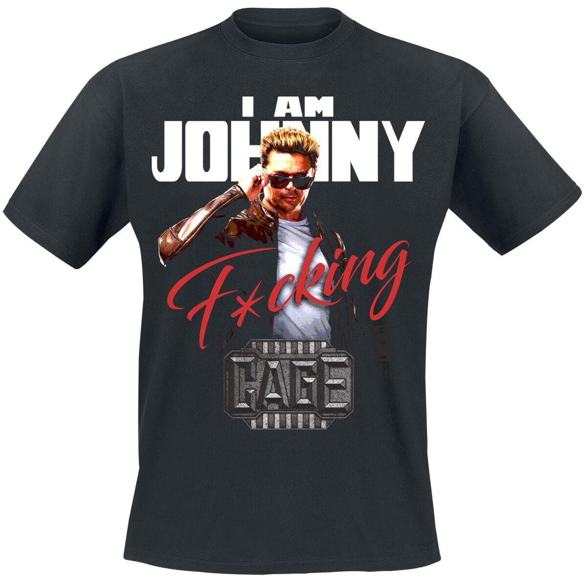 T-Shirt Manches courtes Gaming de Mortal Kombat - I Am Johnny Cage - S à XXL - pour Homme - noir - Mortal Kombat