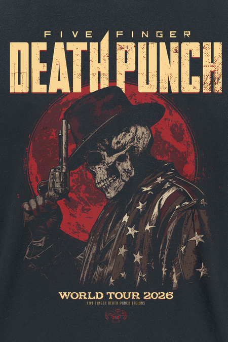 T-Shirt Manches courtes  de Five Finger Death Punch - Moon Mock Up 2 - S à 5XL - pour Homme - noir - Five Finger Death Punch - View 2