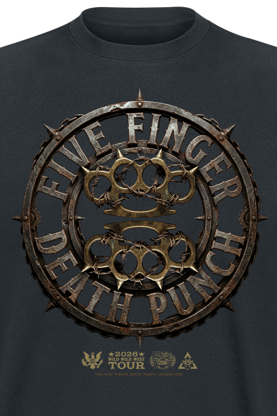 T-Shirt Manches courtes  de Five Finger Death Punch - Knuckles Mock Up 1 - S à 5XL - pour Homme - noir - Five Finger Death Punch - View 2