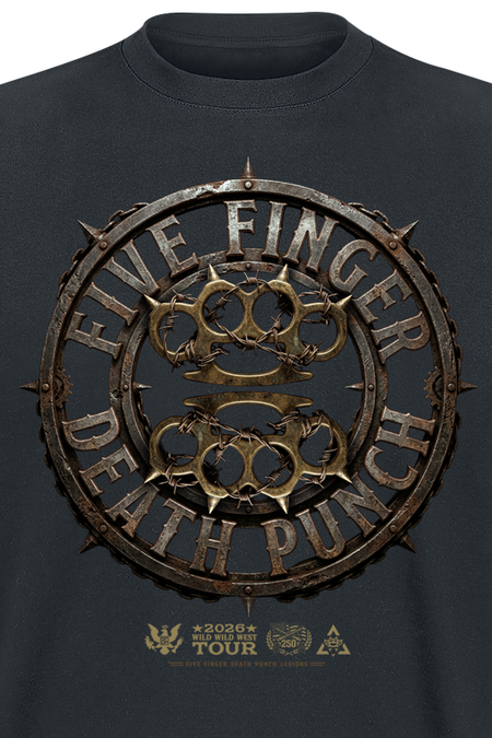 T-Shirt Manches courtes  de Five Finger Death Punch - Knuckles Mock Up 1 - S à 5XL - pour Homme - noir - Five Finger Death Punch - View 2