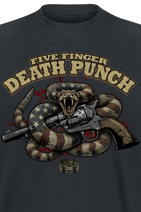T-Shirt Manches courtes  de Five Finger Death Punch - Rattle Snake Mock Up - S à 5XL - pour Homme - noir - Five Finger Death Punch - View 2