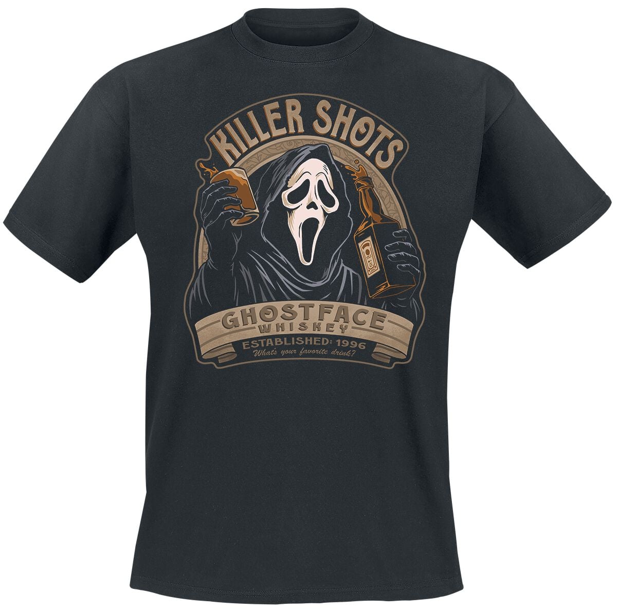 T-Shirt Manches courtes  de Scream (Film) - Ghostface - Killer Shots - M à XXL - pour Homme - noir - Scream (Film)
