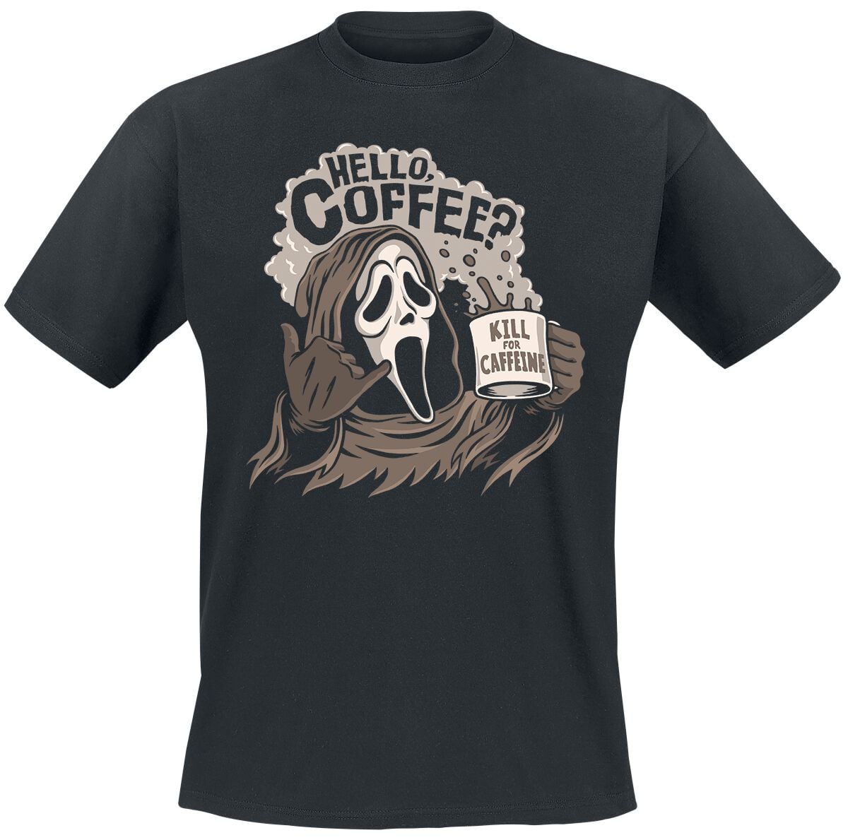 T-Shirt Manches courtes  de Scream (Film) - Ghostface - Hello, Coffee? - M à XXL - pour Homme - noir - Scream (Film)