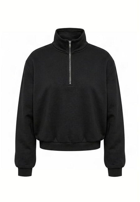 Sweat-shirt  de Urban Classics - Ladies Fluffy Loose Fit Troyer - XS à 3XL - pour Femme - noir - Urban Classics