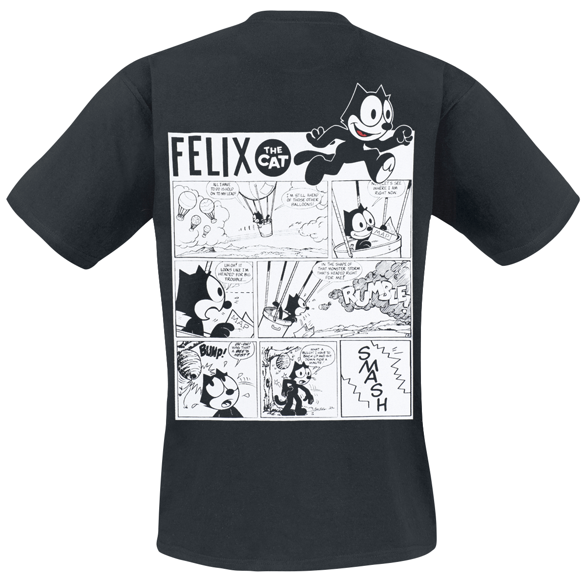 T-Shirt Manches courtes  de Félix Le Chat - Comic Strip - M à XXL - pour Homme - noir - Félix Le Chat - View 2