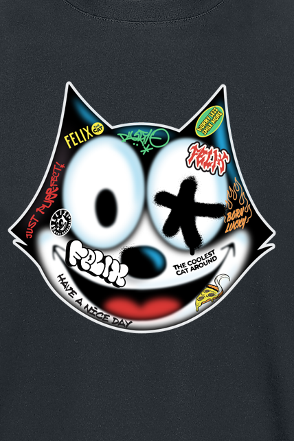 T-Shirt Manches courtes  de Félix Le Chat - Graffiti - M à XXL - pour Homme - noir - Félix Le Chat - View 2
