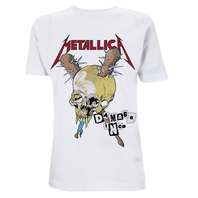 T-Shirt Manches courtes  de Metallica - Damage Inc - S à 5XL - pour Homme - blanc - metallica