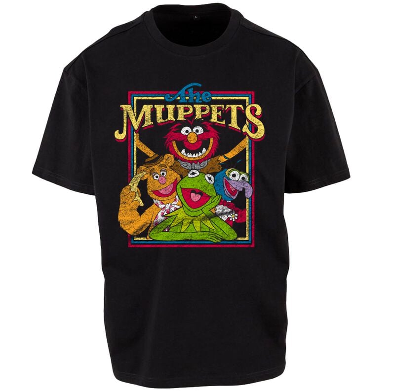 T-Shirt Manches courtes  de Les Muppets - Photo de Groupe Vintage - M à 3XL - pour Homme - noir - Les Muppets