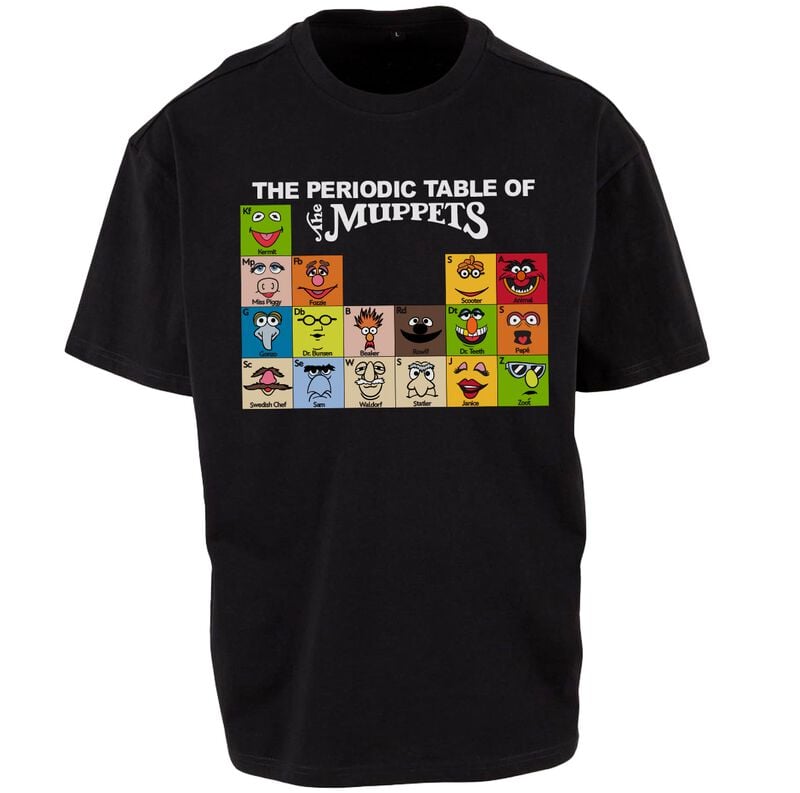 T-Shirt Manches courtes  de Les Muppets - The Periodic Table - L à 3XL - pour Homme - noir - Les Muppets