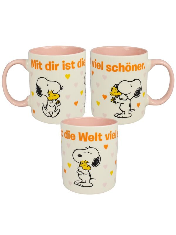 Mug  de Snoopy - Mit dir ist die Welt viel schöner - pour Indifférent - multicolore - Snoopy