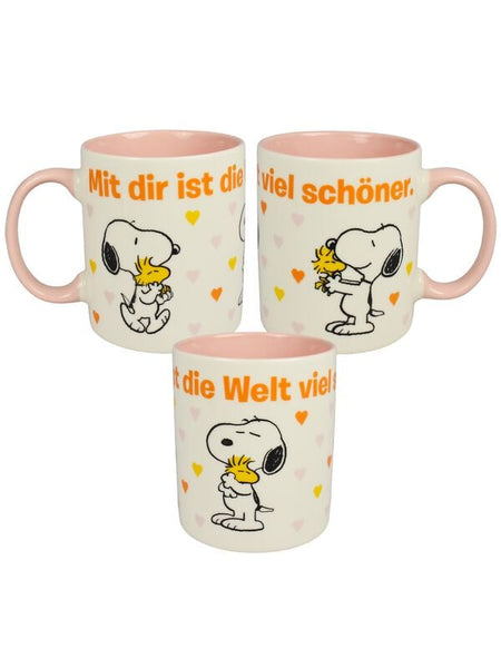 Mug  de Snoopy - Mit dir ist die Welt viel schöner - pour Indifférent - multicolore - Snoopy
