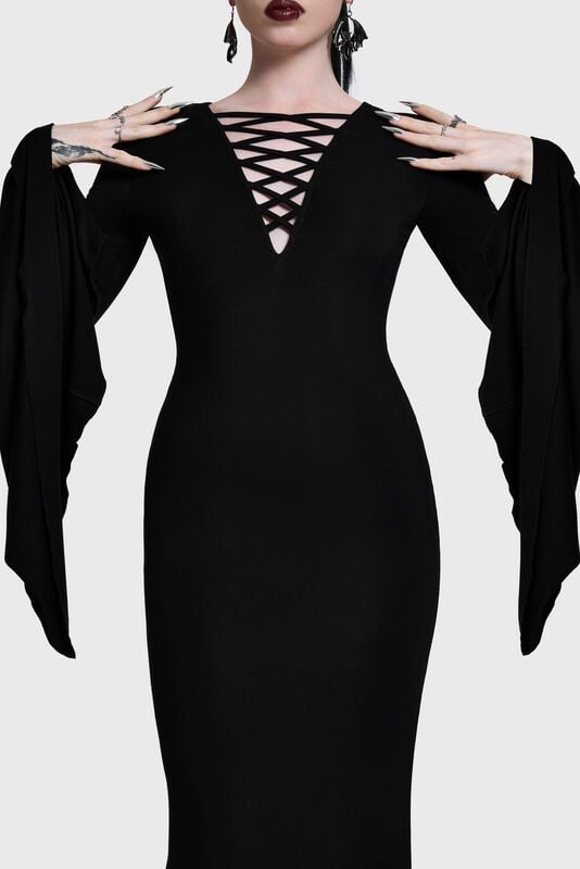 Robe longue Gothic de Killstar - SERAPHELLE MAXI DRESS - XS à 4XL - pour Femme - noir - Killstar