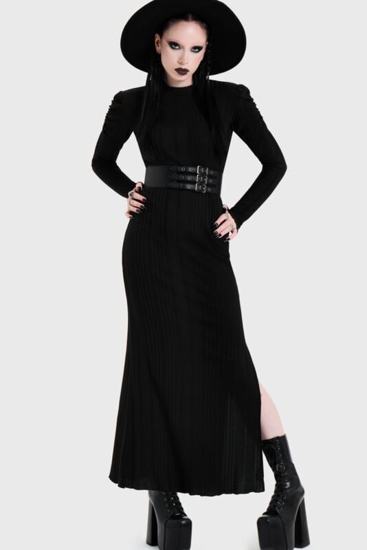 Robe longue Gothic de KIHILIST by KILLSTAR - NOIR BACK CUT OUT MAXI DRESS - XS à 4XL - pour Femme - noir - KIHILIST by KILLSTAR