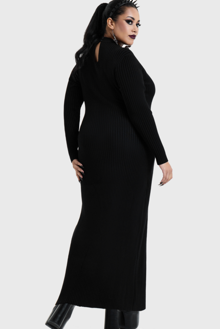 Robe longue Gothic de KIHILIST by KILLSTAR - SKULTRA KNIT MAXI DRESS - XS à XXL - pour Femme - noir - KIHILIST by KILLSTAR - View 2