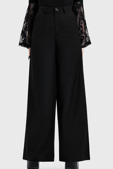 Pantalon en toile Gothic de KIHILIST by KILLSTAR - WITCHMARKED HIGH WAIST TROUSERS - XS à 4XL - pour Femme - noir - KIHILIST by KILLSTAR