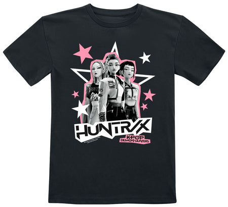 T-shirt  de KPop Demon Hunters - Huntrix Scrapbook Stars - 116 à 152 - pour filles - noir - KPop Demon Hunters