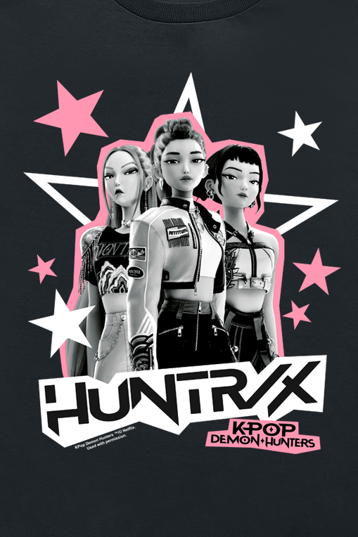 T-shirt  de KPop Demon Hunters - Huntrix Scrapbook Stars - 116 à 152 - pour filles - noir - KPop Demon Hunters - View 2