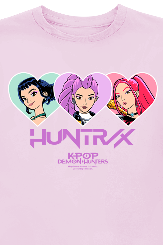 T-shirt  de KPop Demon Hunters - Huntrix Hearts - 128 à 152 - pour filles - rose - KPop Demon Hunters - View 2