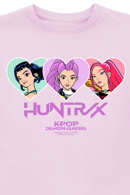 T-shirt  de KPop Demon Hunters - Huntrix Hearts - 128 à 152 - pour filles - rose - KPop Demon Hunters - View 2
