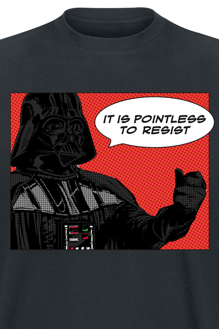 T-Shirt Manches courtes Disney de Star Wars - Dark Vador - It is pointless to resist - M à XXL - pour Homme - noir - Star Wars - View 2