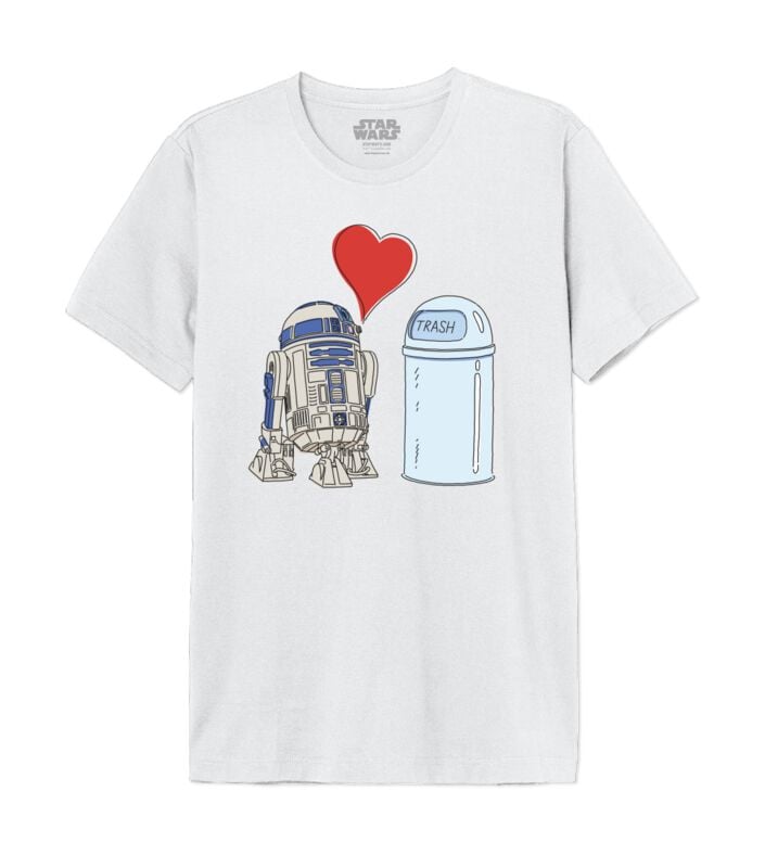 T-Shirt Manches courtes Disney de Star Wars - R2D2 Love Trash - M à XXL - pour Homme - blanc - Star Wars