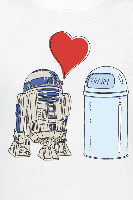 T-Shirt Manches courtes Disney de Star Wars - R2D2 Love Trash - M à XXL - pour Homme - blanc - Star Wars - View 2