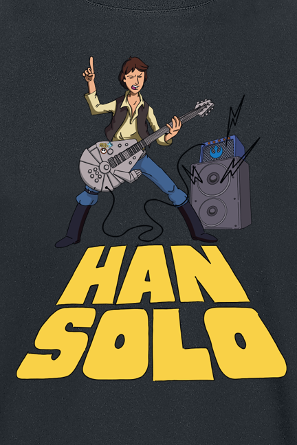 T-Shirt Manches courtes Disney de Star Wars - Han Solo Band - M à XXL - pour Homme - noir - Star Wars - View 2