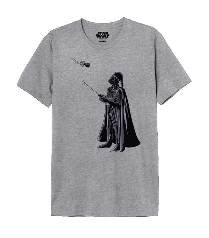 T-Shirt Manches courtes Disney de Star Wars - Vader Drone - M à XXL - pour Homme - gris chiné - Star Wars