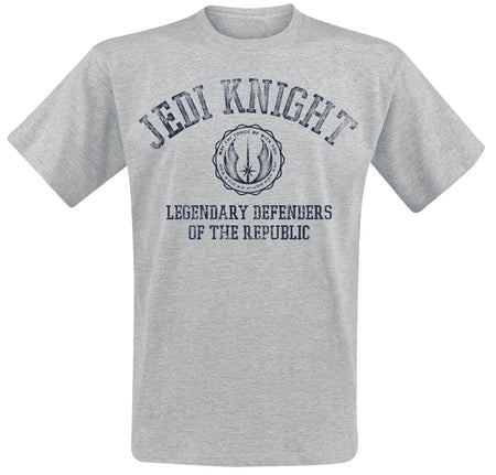 T-Shirt Manches courtes Disney de Star Wars - Jedi Knight Collegiate - M à XXL - pour Homme - gris chiné - Star Wars